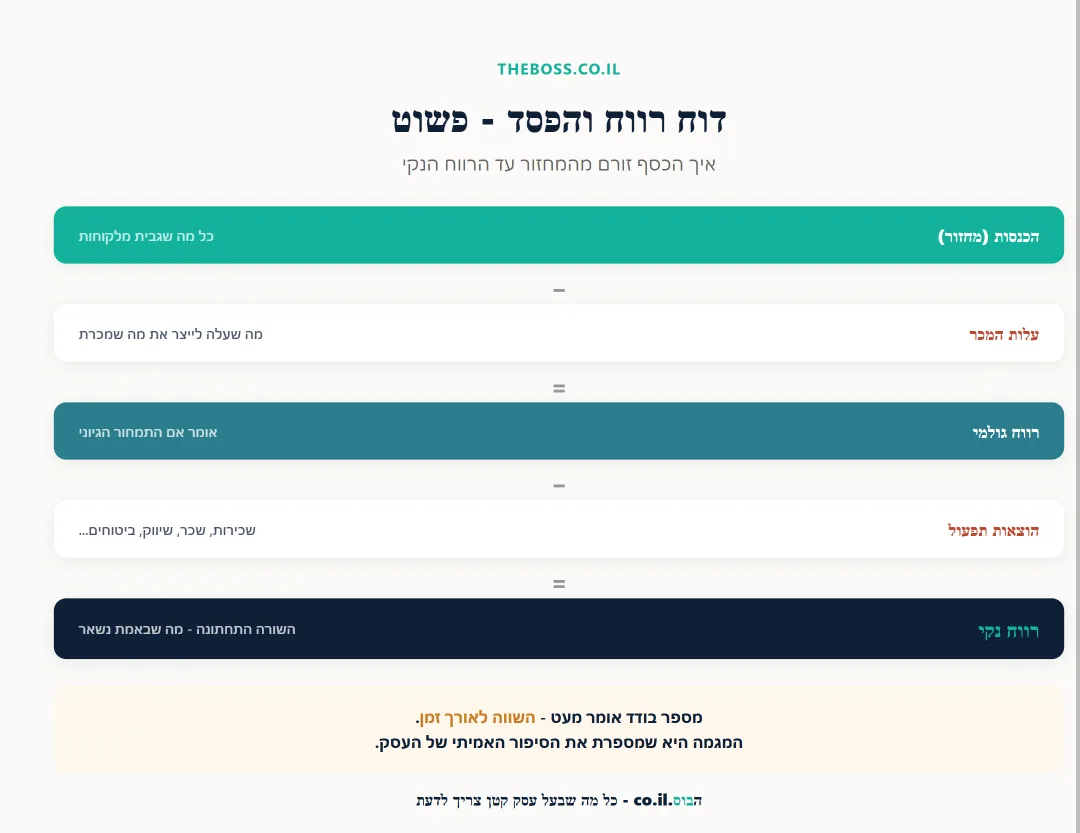 מבנה דוח רווח והפסד מהכנסות עד רווח נקי בשפה פשוטה